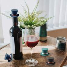 1/2/5pcs Magic Bottle Stopper - Silicone Airtight Seal, Fits Red Wine Bottles, Reusable Silicone Bottle Opener, Keeps Wine Fresh, Suitable For Home And Bar Use, Christmas, Party, Holiday - Multicolor - View 4