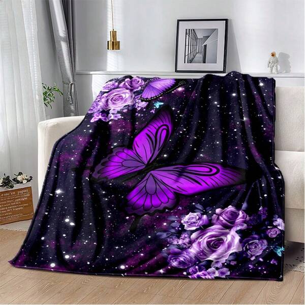 Soft And Cozy Butterfly Floral Print Flannel Blanket - Perfect Birthday Or Holiday Gift For Women And Girls!