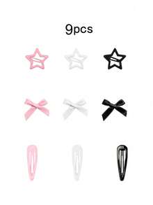 Bộ 36 kẹp tóc thời trang nữ hình nơ và ngôi sao nhiều màu sắc, kẹp tóc công chúa thanh lịch, phụ kiện tóc phong cách cổ tích Y2K, kẹp tóc màu hồng dễ thương, 3 màu, thích hợp sử dụng hàng ngày, quà tặng ngày Valentine, kẹp tóc càng cua, đồ dùng học tập, sinh viên, kẹp tóc màu hồng, nơ, phụ kiện đội đầu - trắng + hồng + đen - Xem 13