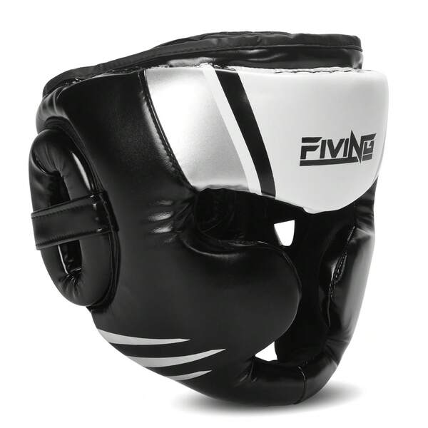 1 pieza Casco de boxeo profesional, material de cuero PU grueso, adecuado para adultos y adolescentes, unisex, casco cerrado para entrenamiento de karate, boxeo, equipamiento de protección resistente para taekwondo, boxeo, artes marciales, muay thai, MMA, disponible en tallas S/M/L, negro/rojo/azul/colores brillantes, visión amplia, protección