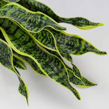 Cây lưỡi hổ nhân tạo trồng trong chậu Sansevieria Trifasciata giả, cây lưỡi hổ nhiệt đới trong chậu trắng dùng trang trí nhà cửa, văn phòng, phòng khách, quà tặng tân gia - màu xanh lá - Xem 3