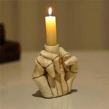 Halloween Skeleton Hand Candle Holder Sculpture Candlestick Halloween Decoration - Default - View 3
