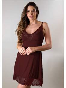 Eatifa Plus Size Nightgowns & Sleepshirts - Dusty Pink - View 5