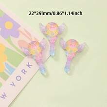 10/20/30件冰透明精致闪亮皇冠星星魔法棒DIY发夹手机壳鞋扣树脂饰品配件 - 彩色 - 查看 8