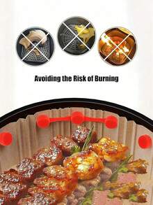 空气炸锅磁铁硅胶扣，用于固定空气炸锅烘焙纸，安全锁定一次性内衬并防止纸张燃烧 - 彩色 - 查看 4