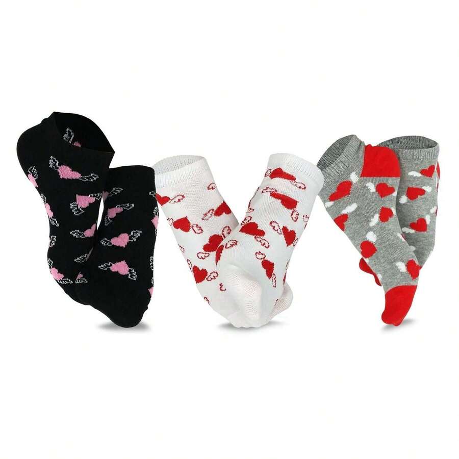 Women's No Show Socks Valentine's Day Gift 3 Pair Pack - Low Cut Cotton Liner Socks For Women - Comfortable Everyday Wear - 如圖705 - 查看 1