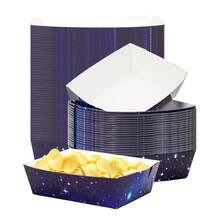 10pcs/20pcs/50pcs Outer Space Birthday Party Decorations Packs Space Themed Solar System Planet Nacho Boats Severing Food Trays Plates For Spach Theme Astronaut Galaxy Party Supplies - Nhiều màu - Xem 4