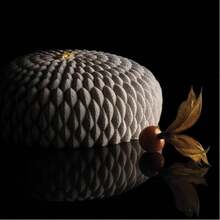 3D蛋糕硅胶模具 - 圆形心形/砖形心形/旋转圆形心形/圣安妮花/菩提子珍珠/螺旋漩涡造型模具，可重复使用不粘烘焙模具，适用于慕斯蛋糕、巧克力、果冻、蜡烛和冰块，糕点模具，家用厨房烘焙工具/配件，情人节、新年、婚礼派对、节日圣诞节礼物 - 白色 - 查看 5