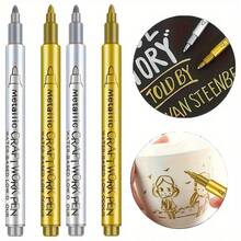 Set da 12 pezzi di pennarelli in metallo, con punte morbide e rigide, punta media, adatti per carta nera, creazione di biglietti, vetro, pittura su rocce, scrapbooking, album fai-da-te, ceramica