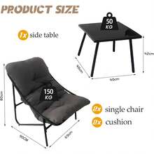 Small Table And Chairs Set Of 3, Garden Furniture Set, Balcony Furniture Set, Set Of 3, 2 Rocking Chairs + 1 Table With Cushions And Coffee Table, For Cafe, Patio, Balcony, Garden, 4 Colors To Choose From - 灰色 - 查看 3