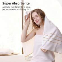 Juego de 6 Toallas de Baño Grande Altamente Absorbentes Toalla de Microfibra para Baño Ultrasuave Grandes para Cuerpo para Hotel,Playa,Deportes(Blanco) - Blanco - Ver 2