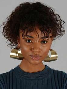 1 Personalized Customized Name, (Deciduous Leaf Shape, Circular, Designed With Exclamation Mark Pattern), Engraved Name Font, African Earrings, Large Earrings. Feature Earrings And Gives Them As Gifts, Handmade Earrings, Gold Earrings, And Personalized Earrings. Fashion Accessories Paired With Clothing, Fashionable Stainless Steel Earrings. - Style 1 - View 10