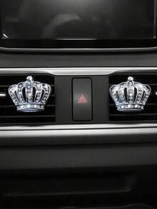 Car Air Vent Decor Metal Crown Rhinestone Decoration, Unisex Car Interior Accessories,Car Accessories,Car Decor,Car Accessories For Women,Car Essentials,Dryer Vent Cleaner.
