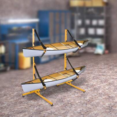 WUPYI2018 Freistehendes Kajak-Aufbewahrungsregal, Outdoor & Innenbereich Kajak-Rack, Kajakhalter hält Zwei Kajaks bis zu 108kg (G) *117,8cm (L) *91,4cm (B), Kanugestell, Verstellbare Höhe, Wetterfest