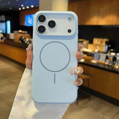 Ốp điện thoại silicon lỏng bóng bẩy sang trọng, tương thích với iPhone 17 Air, 16, 15, 14, 13, 12, 17 Pro Max Plus, kèm nắp mềm từ tính.