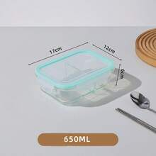Recipiente de almacenamiento de alimentos de vidrio con tapa | a prueba de fugas, apto para microondas, congelador, apilable, adecuado para cocina, almuerzo, preparación de comidas sobrantes (verde) Caja de almuerzo portátil de gran capacidad adecuada para ensalada de verduras, camping, picnic, desayuno y recipiente de alimentos adecuado para cocina, exterior, hogar y trabajo - Verde - View 9