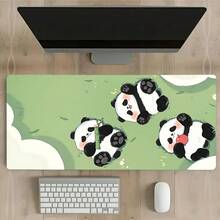 1 Piece Extended Cute Panda Mouse Pad - Large Desk Mat, Stitched Edges, Non-Slip Rubber Base, Compatible With Keyboards And Gaming Mice, Charming Cartoon Panda Design - 23.6 X 11.8 Inches (60 X 30 Cm) - View 7