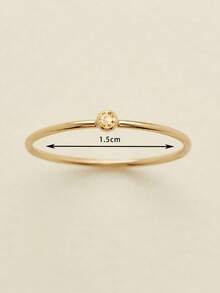 1pc 316L Stainless Steel Birthstone Ring For Woman Gold Color Simple Style Ring Festival Party Fashion Jewelry Dropshipping