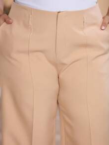 Plus Size Wide Leg Pants, New Fashion Tailored Fabric - 米色 - 查看 8