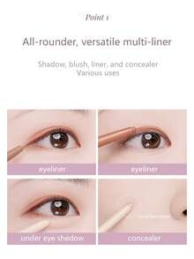 Bbia Lápiz de ojos de gel automático 14 Beige almendra, lápiz de ojos de gel, de secado rápido y fácil de aplicar, color de larga duración, súper suave, a prueba de manchas, se puede usar como sombra de ojos, delineador de ojos con brillo, perfilador de labios y lápiz de contorno, maquillaje de ojos coreano, cosméticos coreanos - 14 Beige Almendra - Ver 5