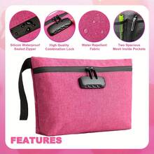 OFFPUFF 7 Pieces Carbon Lined Odor Proof Pouch Smell Proof Pouch Bag With Combination Lock Rolling Tray Mylar Bag Kits - 紫色 - 查看 2