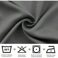 Cortinas opacas grises de 52 pulgadas x 84 pulgadas, adecuadas para dormitorio o sala de estar, 2 piezas, con ojales, aislamiento térmico y acústico, tela 100% poliéster, impermeables y suaves - gris - Ver 2