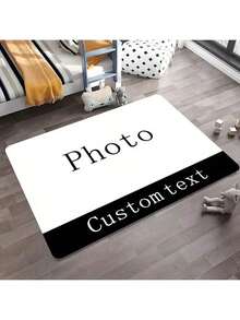 1 件可定制门垫，棕色“欢迎回家”图案，防滑长方形，易于清洁，可水洗，适用于玄关、浴室、厨房 - 彩色 - 查看 5