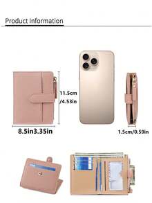 European And American Style Lychee Pattern Women's Wallet, Simple And Elegant, Bi-Fold Multi-Card Slot Zipper Coin Purse, Women's Wallet, Mini Sewing Wallet, Small Coin Purse, Urban Simple Men's Wallet, PU Leather, Cute Wallet, Simple Design, High Quality, Bi-Fold Multi-Card Slot Zipper Coin Purse, Short Women's Wallet, Mini Sewing Wallet, Small Coin Purse, Suitable For Daily Commuting Use, Suitable As A Holiday Gift. - Multicolor - View 10