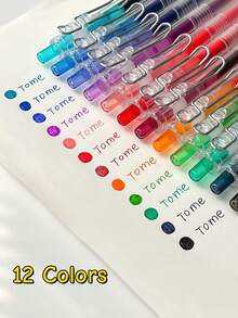 2/3/4/6/12pcs Color Gel Pens Set, Click Type Transparent Barrel Fresh Colors Quick-Dry Ink 0.5mm Ballpoint For Drawing Daily Writing, Office Student Back To School Gift - Multicolor - View 1