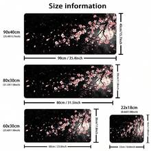 1pc Extra Large Durable Mouse Pad With Pink Cherry Blossoms And Full Moon Design - Precision Stitched Edges, Non-Slip Rubber Base, Washable - Perfect For PC, Office, And Dorm Decor - Ideal Gift For Gamers, Office Workers, And Students