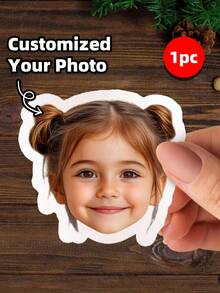 1-100张定制人脸贴纸，照片肖像贴纸 - 模切可移除乙烯基材质，单张派对礼品，多用途，耐用，装饰性强，可重复使用，精致时尚，高品质，色彩鲜艳，现代时尚，可定制，个性化，独特 - 彩色 - 查看 14