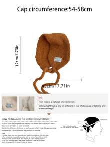 复古贴花针织耳罩，保暖耳罩，多功能甜美系带耳套，时尚耳罩，秋冬季女士耳罩，装饰围巾配饰 白色耳罩