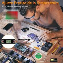 Kit De Soldadura Electronica,80w Lcd Temperatura Regulable 180-520 ° c,Con Interruptor, Cable De Soldadura, Fundente, 5 Puntas. (Kit de Soldador 9 en 1) - Kit de Soldador 9 en 1 - Ver 8