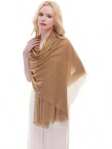 RIIQIICHY Scarf For Women Lightweight Solid Color Long Fashion Gauze Scarves Shawl Wraphalloween - 駝色 - 查看 10