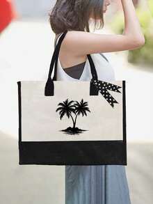 这款黑卡其色帆布手提袋饰有椰子树图案,是婚礼、生日和节日的完美之选。它也是送给女性、母亲、教师、朋友、伴娘、学生以及返校活动的绝佳礼物。这款大容量手提袋非常适合周末度假、短途旅行和日常使用,还可以作为送给朋友的个性化生日礼物。 - 彩色 - 查看 3