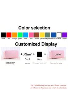 1 Pc, Heat Transfer Process, Custom Pencil Pouch, Can Customize Letters, Large Capacity, Portable, Polyester Material, Nylon Zipper, Gifts For Workers And Learners, Solid Color Pencil Bag, Cosmetic Bag, Valentine's Day, Halloween, Christmas, Thanksgiving, Birthday, Back To School Season Gifts, High-End Custom Pencil Case, Multi-Functional, Ornamental,New Job, Office Supplies - Multicolor - View 10