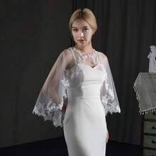 1 chiếc áo khoác ren bolero cổ điển thanh lịch in hoa tinh tế dành cho váy cưới mùa thu dành cho nữ - Nhiều màu - Xem 7