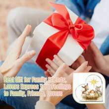 1 Stück, herzförmiges Acryl-Ornament mit Weihnachtskrippen-Motiv, perfekt für Heim- und Bürodekoration, ideales Feriengeschenk, moderner Stil, religiöses Thema, Weihnachtsdekoration