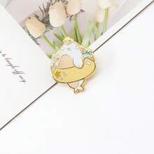 1pc Cute Seal & Duckling Swimming Enamel Badge, Sweet Summer Animal Brooch Pin, Creative Lapel Pin, Unique Clothing Accessory For Backpack, Clothes, Collar And Hat, Ideal Gift