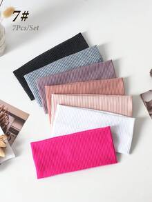 7 piezas Diademas de mujer de unicolor y a rayas, versátiles para maquillaje, deportes, uso casual, otoño, accesorios para el cabello, accesorios para el cabello para mujeres, viajes, accesorios, accesorios para mujeres, accesorios para el cabello, herramientas para el cabello, cosas para el cabello, cosas, accesorios de belleza, regalos, viajes, regalos para mujeres, cosas para el cabello, rellenos de calcetines