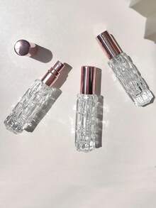 4 piezas de 10ml Botellas de spray vacías transparentes con tapas, contenedores de almacenamiento para cosméticos, perfumes y lociones, herramientas de belleza DIY, fáciles de transportar, adecuadas para viajes y salidas, accesorios de viaje, decoración del hogar y el baño, decoración de otoño, de vuelta a la escuela