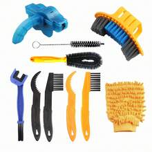 1set /2pcs ABS Bicycle Chain Cleaning Brush Set - Mountain Bike Crank Gear Maintenance Tool, Suitable For Bicycles, Electric Bikes, Motorcycles, Chain Washers, Bicycle Accessories, Cycling
