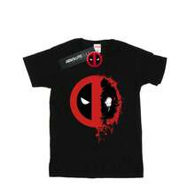 Marvel Damen/Frauen Deadpool Split Splat Logo Baumwolle Boyfriend T-Shirt (Schwarz) - Kaffeebraun - Übersicht 2