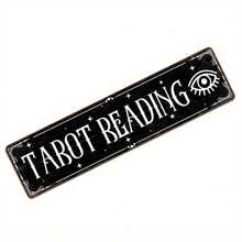Vintage Tarot Card Divination Metal Tin Sign - 4x16inch |   Waterproof Dustproof Wall Art Home Bar Cafe Decoration |   Choice Indoor And Outdoor Holiday Decorations