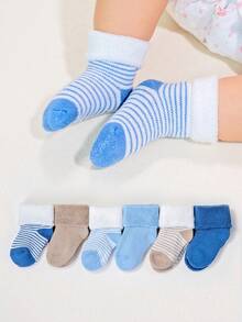 6 Pairs Newborn Baby Thick Warm Fleece Socks
