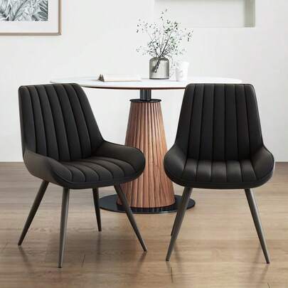 Nalupatio Dining Chairs Set Of 2/4 – Upholstered Kitchen Chairs With Metal Legs, Modern Dining Room Chairs In Durable Tech Fabric, Comfortable Padded Seat