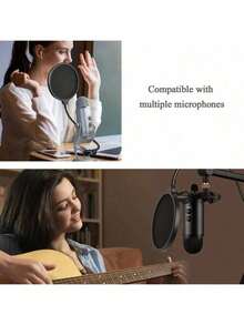 Studio-Grade Microphone Windscreen - Dual Layer Sound Filter For Karaoke, Streaming & Podcast Recording, XLR Connector
