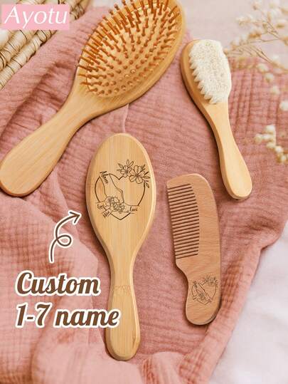 หวีแบบกำหนดเอง, มือแห่งความรักส่วนบุคคล, สามารถปรับแต่งด้วยชื่อ 1-7 ชื่อ, หวีที่ระลึกครอบครัว, หวีถุงลมนิรภัย, หวีไม้ไผ่แกะสลักสำหรับทำผม, แปรงขนแพะธรรมชาติ, หวีที่ระลึกสำหรับการเจริญเติบโต, หวีขนทารกในครรภ์, แปรงถุงลมนิรภัยสำหรับนวดหนังศีรษะ, ชุดหวีทำผมส่วนบุคคล, ของที่ระลึกสำหรับทำผม, คริสต์มาส, ไอเดียของขวัญวันแม่ปีใหม่, วันวาเลนไทน์สำหรับเด็กชายและเด็กหญิง, ทันสมัย, คาวาอิ, น่ารัก, สบายๆ, ของขวัญที่เหมาะสำหรับลูกชาย, ลูกสาว, ผู้หญิง