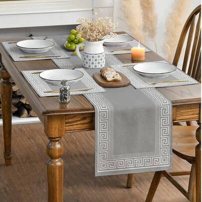 Bộ 1/2/4/6/8 chiếc - Khăn trải bàn, khăn trang trí bàn ăn màu xám trơn tối giản, thiết kế kiểu Trung Quốc đơn giản - Thích hợp cho các bữa tiệc ngày lễ và sử dụng hàng ngày trong nhà bếp, phòng ăn, lót ly, trang trí hình chữ nhật, trang trí nhà cửa, quà tặng hoàn hảo, khăn trải bàn tiệc, khăn trang trí lò sưởi, rèm cửa sổ kính, trang trí nhà cửa, trang trí lối vào, trang trí bàn ăn, trang trí phòng, khăn trải giường, trang trí năm mới, trang trí năm Ngựa.