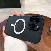 兼容 17promax Magsafe 磁性保护壳，兼容三星 S25 Ultra S24 S23 Ultra A06 A16 A56 无线充电防震手机壳，兼容苹果 16 15 14 13 12 11 Pro Max Pro Plus 7 8 SE 7P 8P X 16e - 黑色 - 查看 1